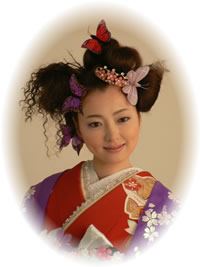 洋髪で